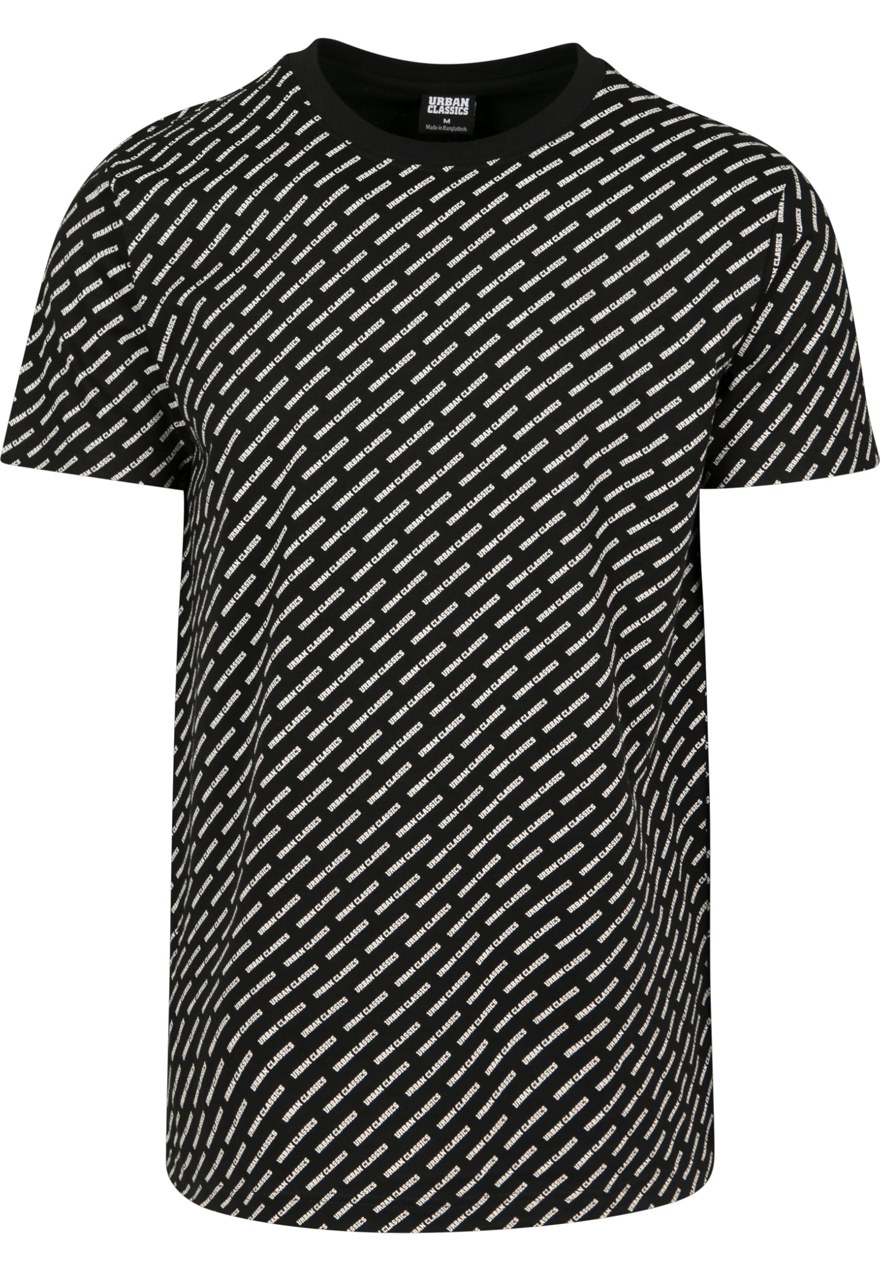 Urban Classics Men's Allover Logo Tee T-Shirt, Black (Black), XL