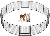 Vista 31 de SunsGrove Corralito para perros al aire libre, resistente de 32 pulgadas, 8 paneles, corralito para perros pequeños y medianos, cerca para perros