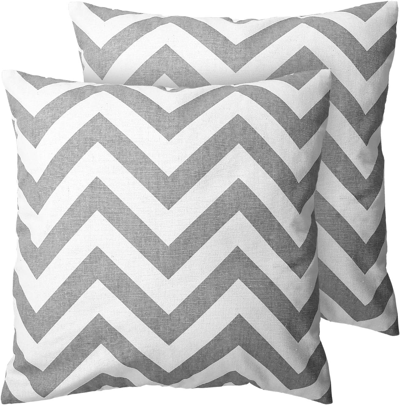 Deconovo Decorative Chevron Stripe Pattern Square Pillow Cases Recycled Cotton Throw