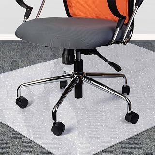 Youyijia Clear Chair Mat PVC Rectangle Spiked Clear Floor Protector 120x90x0.2cm Non-Slip Chair Desk Floor Plastic Mat for Office Home Medium Low Height Pile Carpet Anti Scratch (Rectangular Spiked)