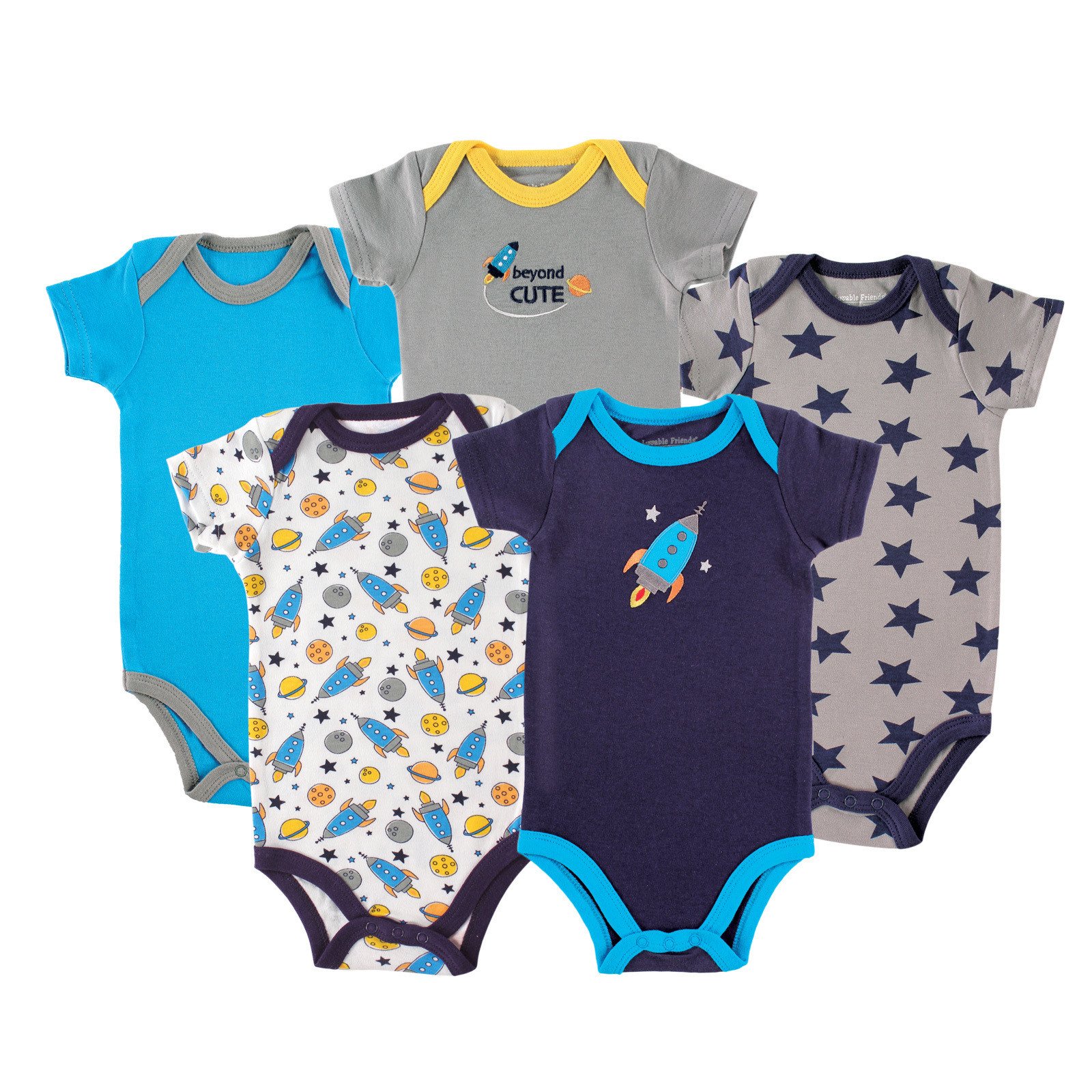 Luvable Friends 5 Pack Bodysuits Body Unisex bebé (Pack de 5)