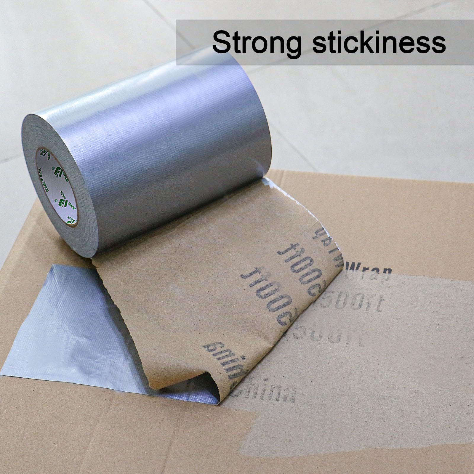 BOMEI PACK Cinta adhesiva de tela plateada de 300 mm x 50 m, reforzada, resistente al agua, cinta adhesiva resistente para fijar reparaciones, manualidades, etiquetado, cajas de sellado para trabajos