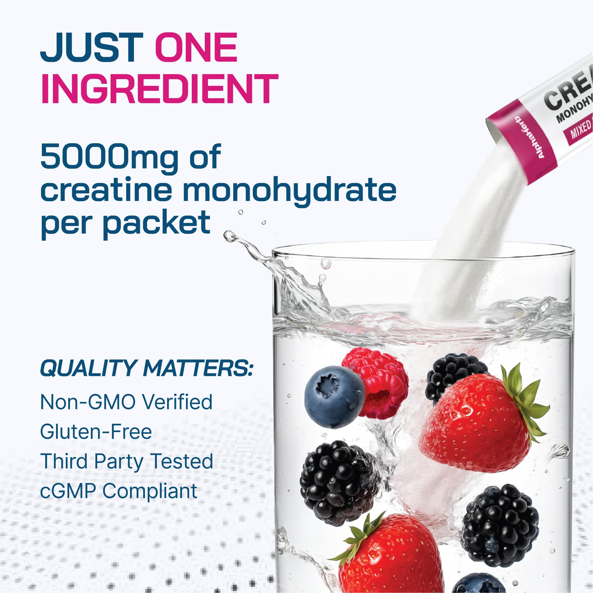 Creatine Monohydrate Packets, 5g Creapure Creatine, 30 Sticks - Mixed Berry — Amazon image 4