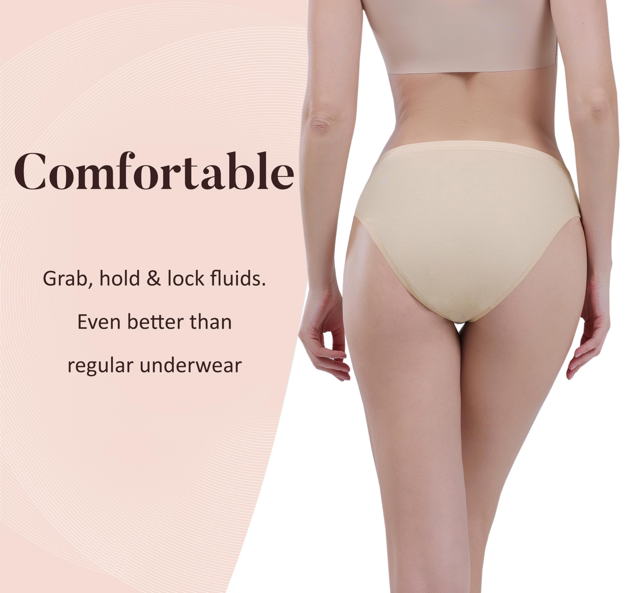 AIRCUTE Waschbare, saugfähige Unterwäsche für Damen, Mädchen, Bikini-Blase, auslaufsicher, 25 ml, 3 Stück
