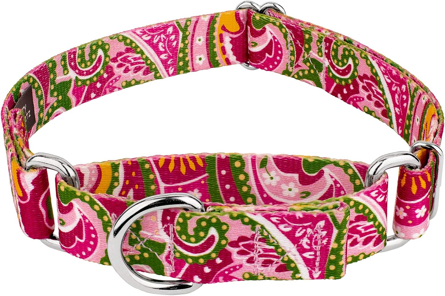 Country Brook Design Pink Paisley Martingale Dog Collar-M