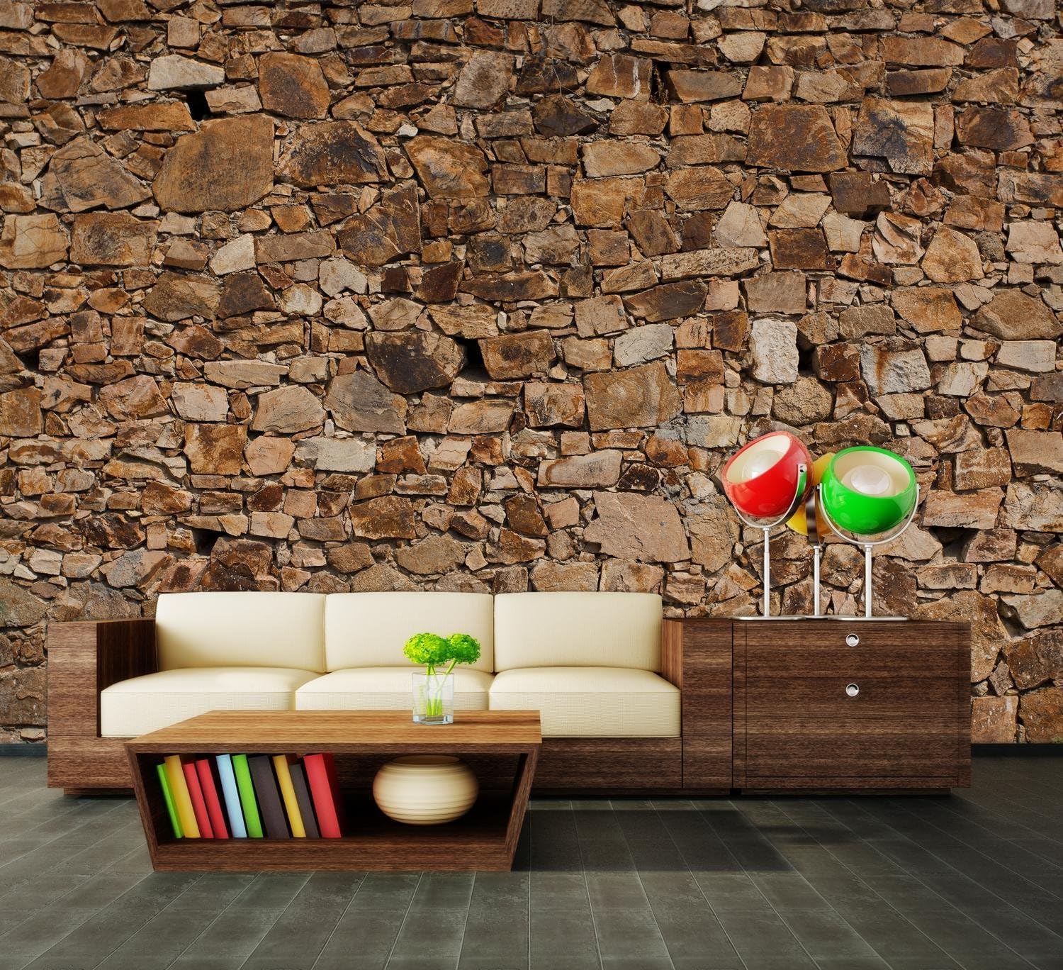 Papier peint effet brique 3D panoramique mural vintage poster A-4536