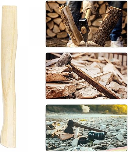 Miniatura 5 de uxcell Mango de repuesto de madera de 15 pulgadas de largo, mango reemplazable curvo para martillo de hacha, ojo ovalado
