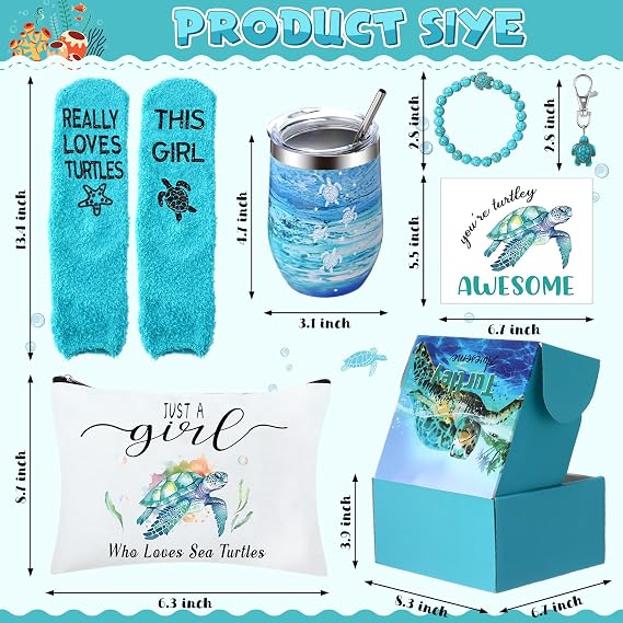 Tondiamo 7 Pcs Christmas Sea Turtle Gifts for Women