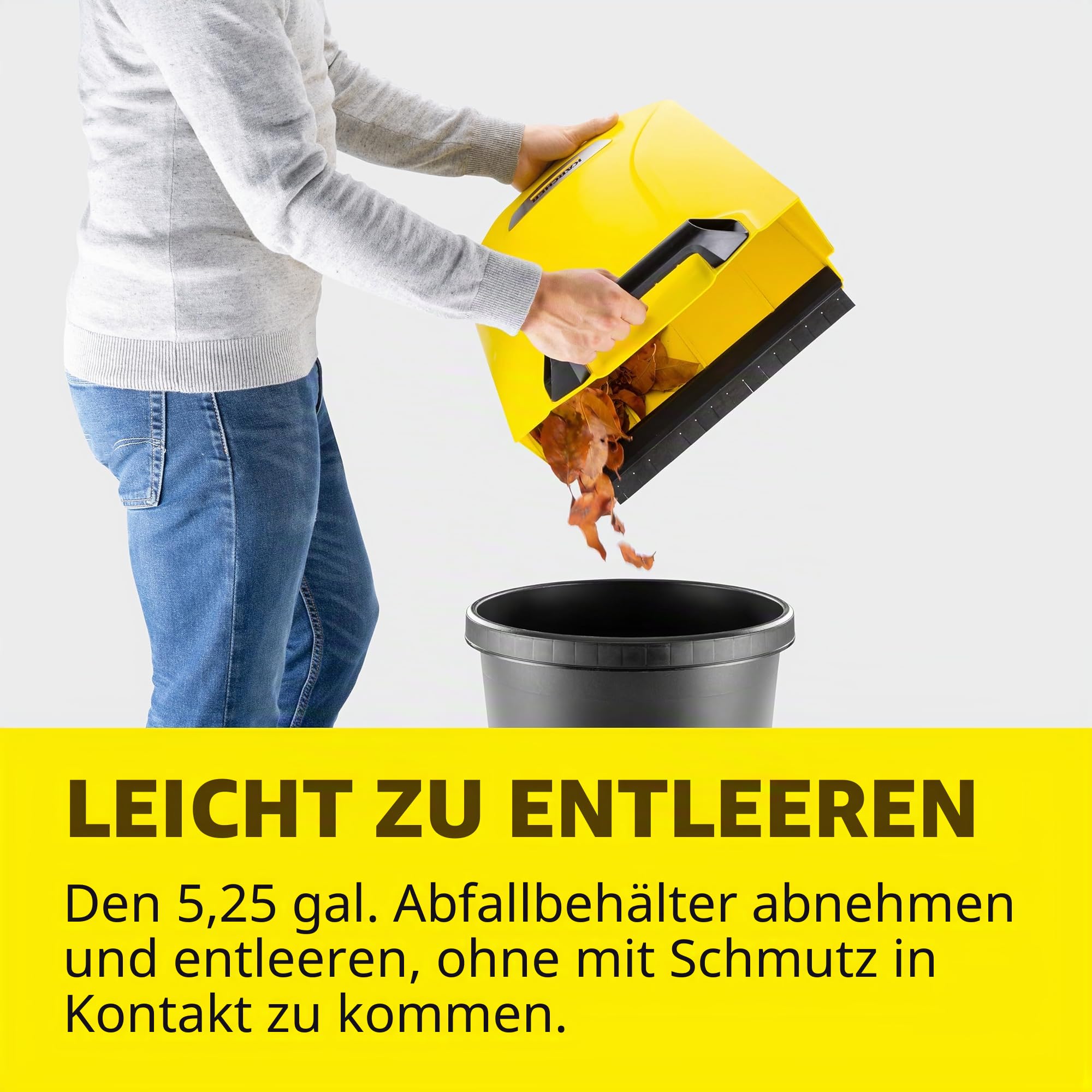 Kärcher S 4 Twin Walk-Behind Outdoor Hand Push Bodenkehrer – 5,25 Gallonen Kapazität, 68,1 cm Kehrbreite, fegt 26.000 Quadratmeter/Stunde
