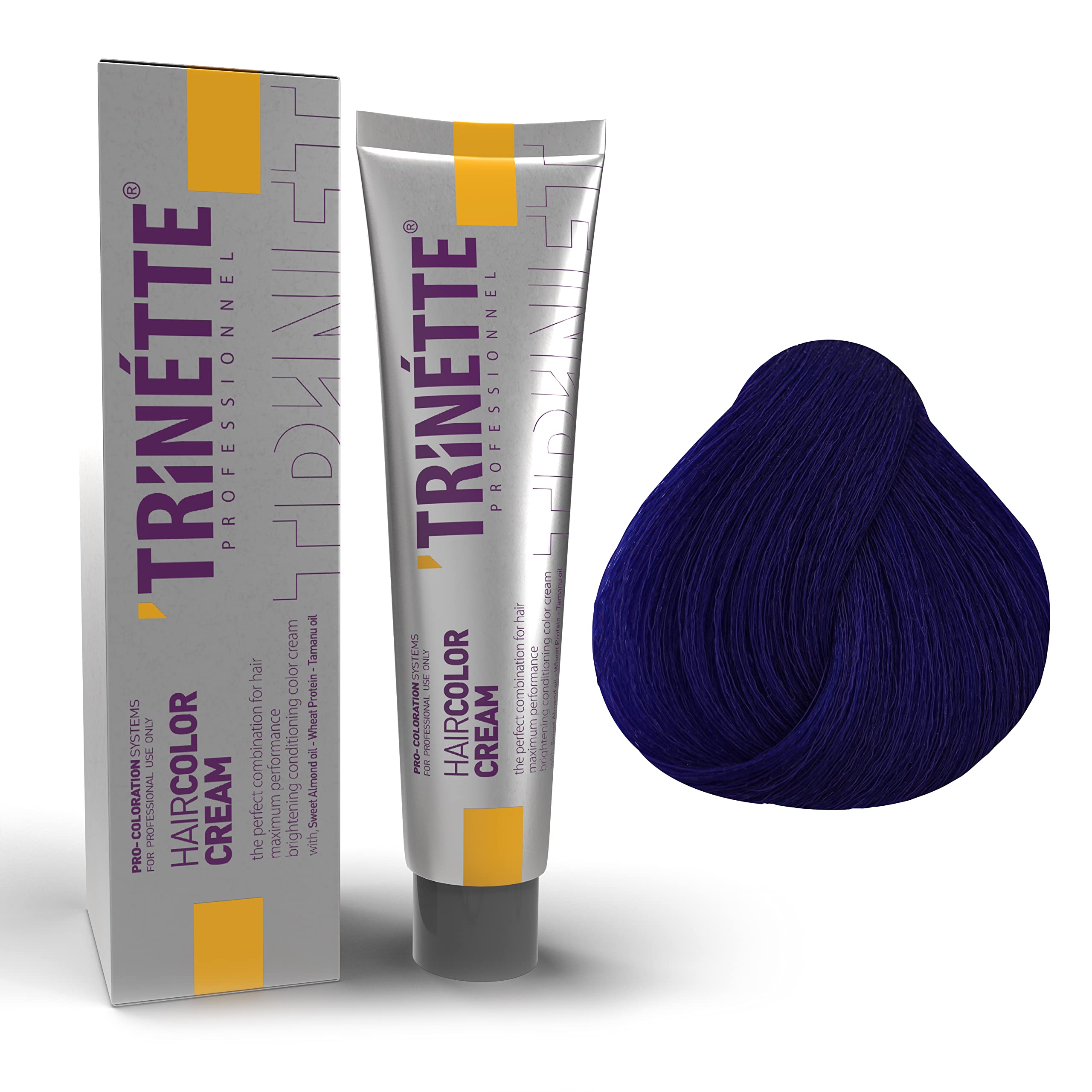 Trinette Professionelle Blau Permanente Haarfarbe Creme 100 ml – Reine Mixpigmente, Präzise Farbkontrolle, Intensivierung & Neutralisierung, Langanhaltende Salonqualität