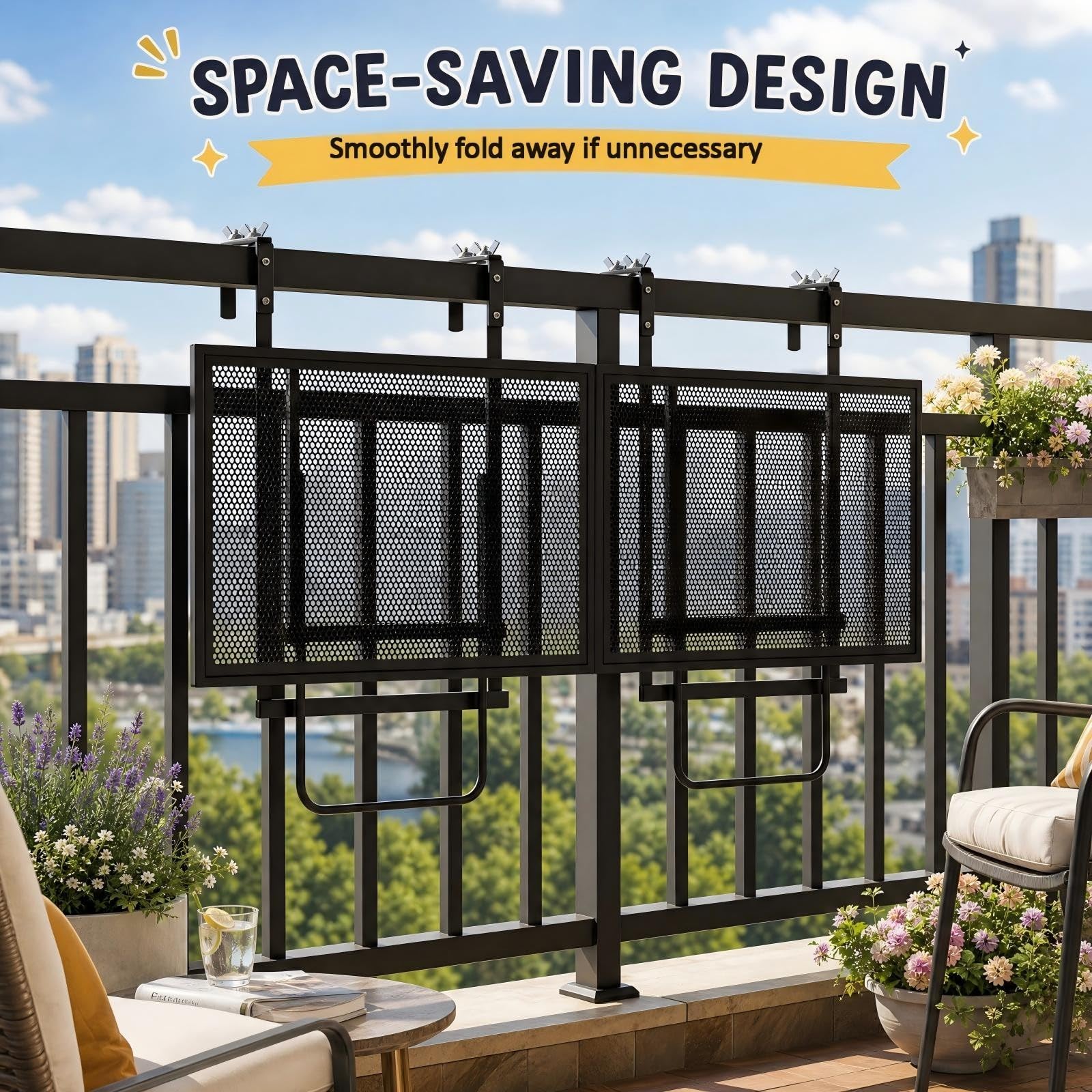 GOPLUS Lot de 2 Tables de Balcon, Style Moderne pour Patio/Terrasse/Jardin