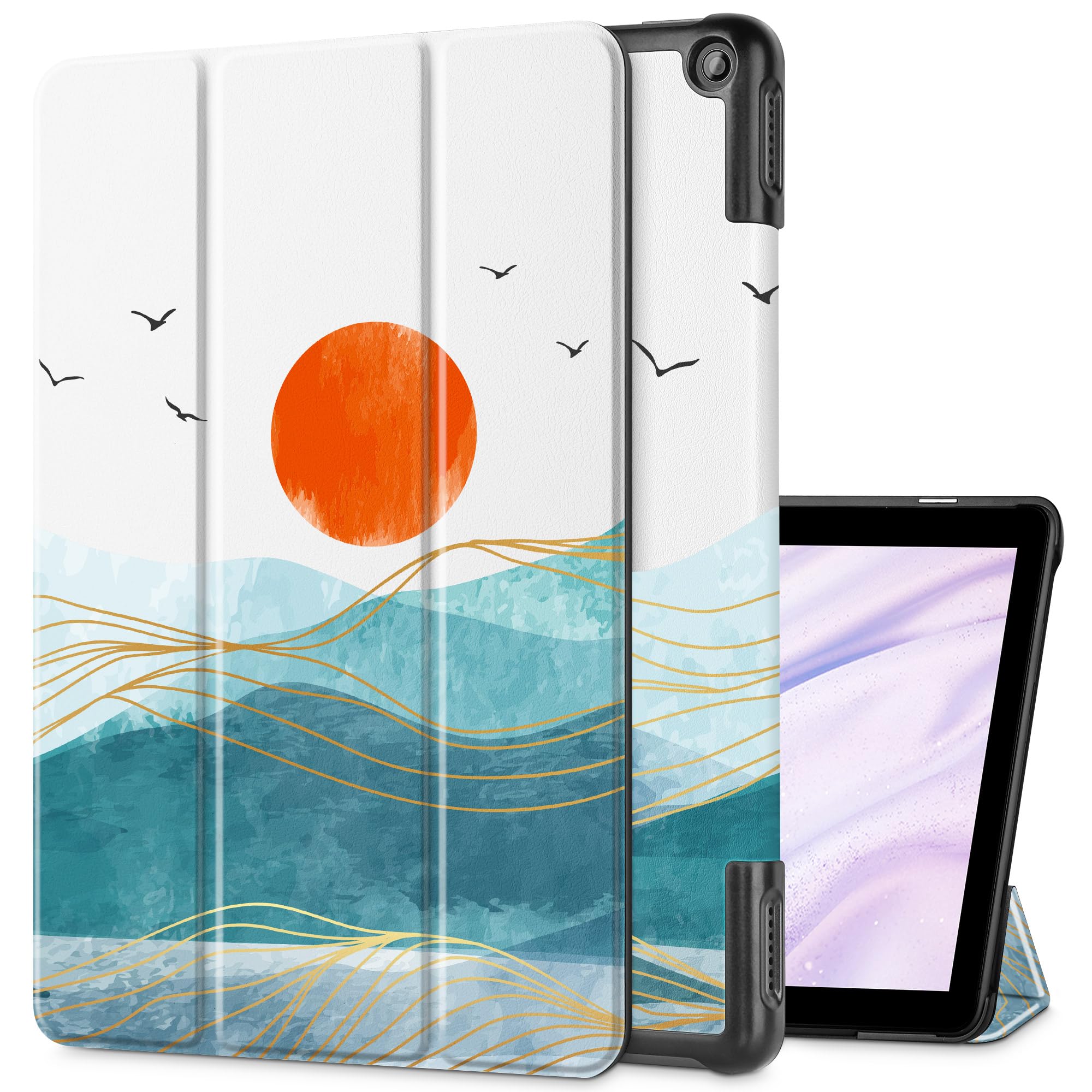 May Chen for All-New Amazon Kindle Fire HD 10 Tablet Case (13th Generation, 2023 Release) 10.1", PU Leather Trifold Stand Cover for Fire Tablet 10 2023, Auto Wake/Sleep, Art Mountain