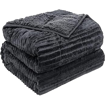 Weighted Blanket 20Inches x 30Inches 03lb, Flannel Cozy Plush Weighted Lap Blankets, Fuzzy Sherpa Weighted Blankets, Soft Travel Blanket for Sofa Bed, Grey