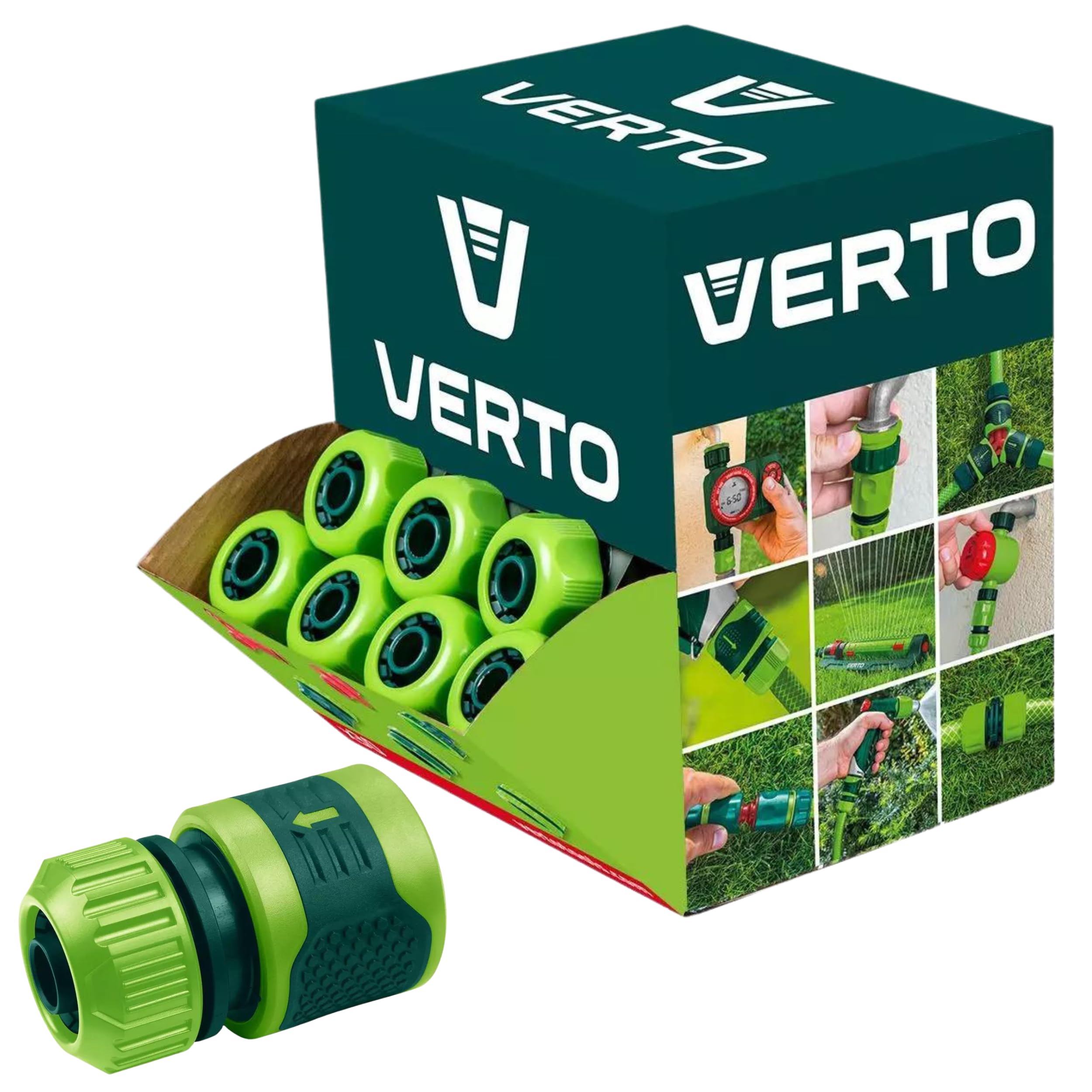 Verto - Juego de 30 Accesorios de Manguera de Doble Material, 1/2 Pulgadas, conexión de Manguera de jardín, Mango Antideslizante, Montaje fácil, para riego de jardín