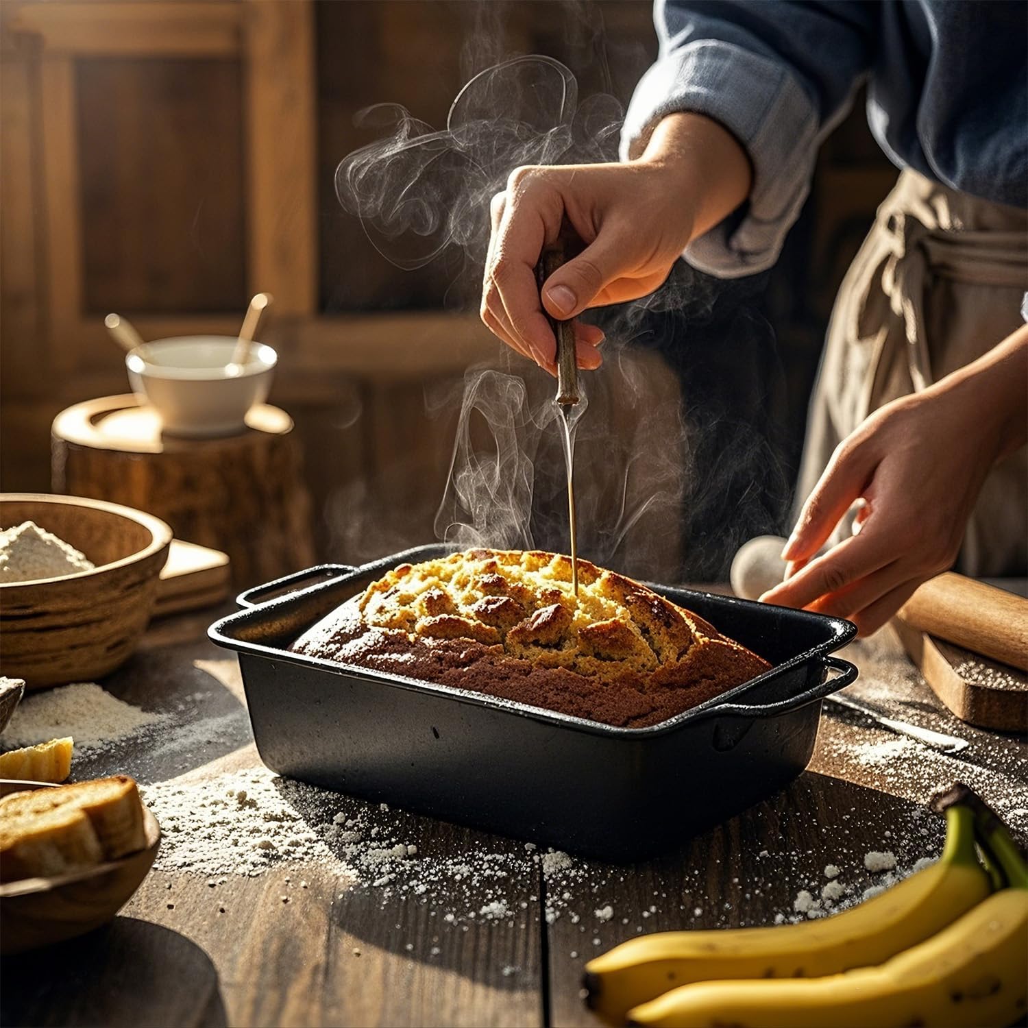 Loaf Pan, 2 Pack Baking Pan Mini Loaf Pans Bread Pans For Homemade Bread, Bread Loaf Pan Bread Baking Pan For Home Baking Bread Cake (Medium) - Image 4