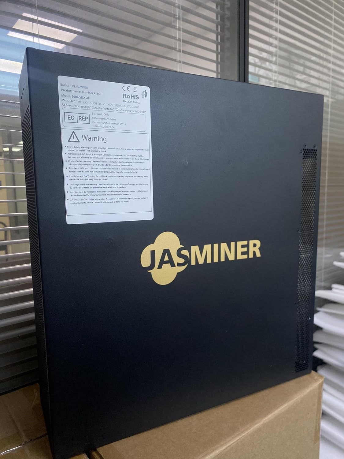 Jasminer X16QE 1650M 550W 6G ETC ZIL オクタイーサリアム クラシック マイナー ハイスループット