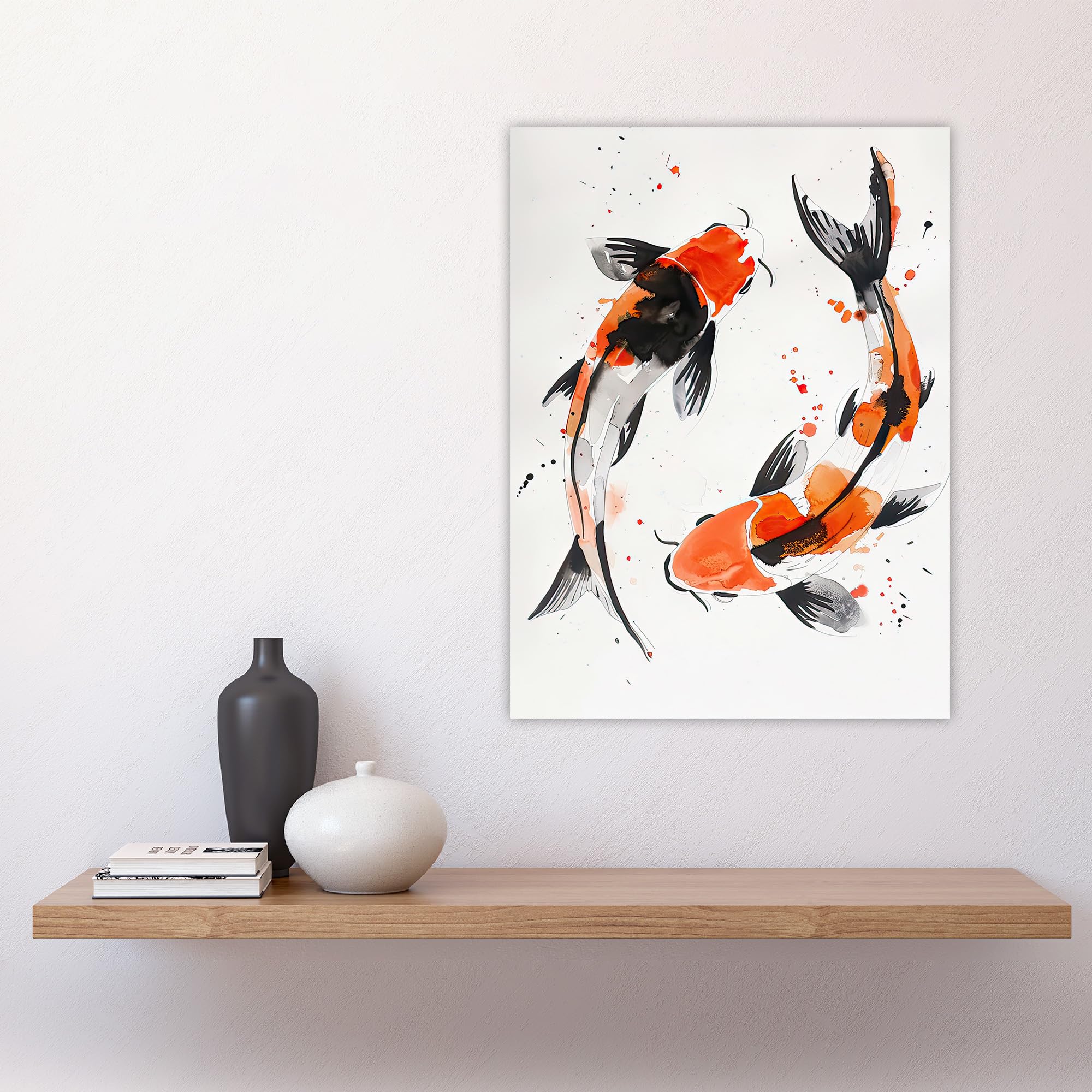 Amazon.com: Artery8 Two Japanese Koi Carp Fish Bright Watercolour