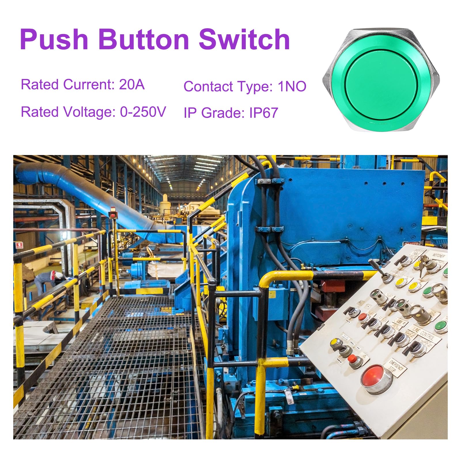 DMiotech 1 Pcs 19mm / 3/4" Push Button Switch - Image 3