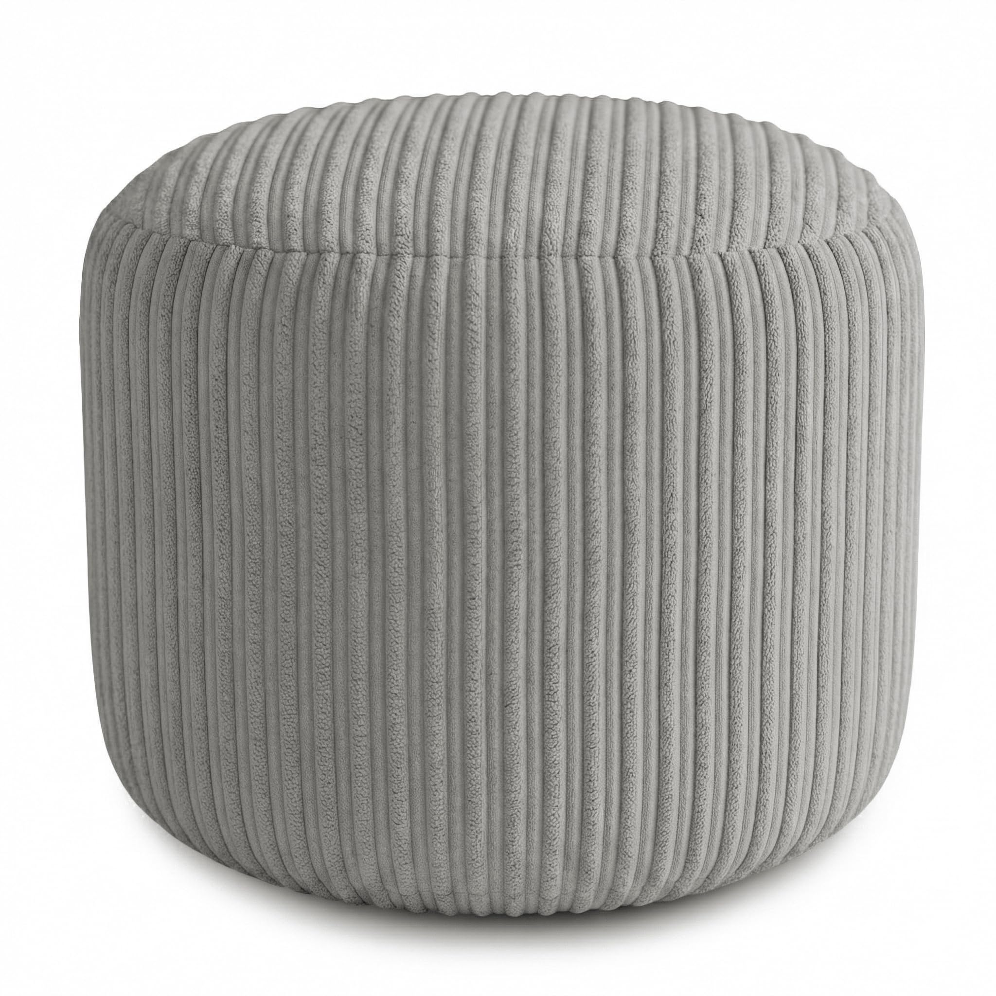 KISAA Living Cozy Jumbo Cord Footstool Bean Bags, Stylish & Durable Jumbo Cord Oval Shape Foot Rest Pouffe Beanbags, Durable & Comfortable (Round (40x40x35cm), Mink)