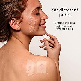 Daolyo Large Acne Pimple Patches for Face, 6 Sizes 142 Counts Big Hydrocolloid Bandages for Body, Forehead, Chin, Nose, Neck & Chest(Round, Oval, Moon, Square)