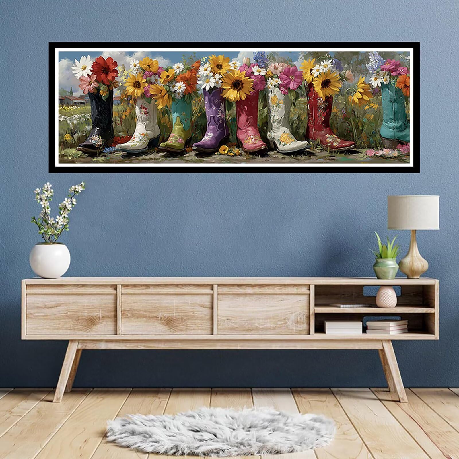 5D DIY kwiaty diamentowe malowanie duży rozmiar 80 x 240 cm, diamentowe malowanie buty dla dorosłych, malarstwo diamentowe haft ścieg krzyżykowy kryształ górski kreatywny zestaw do dekoracji wnętrz