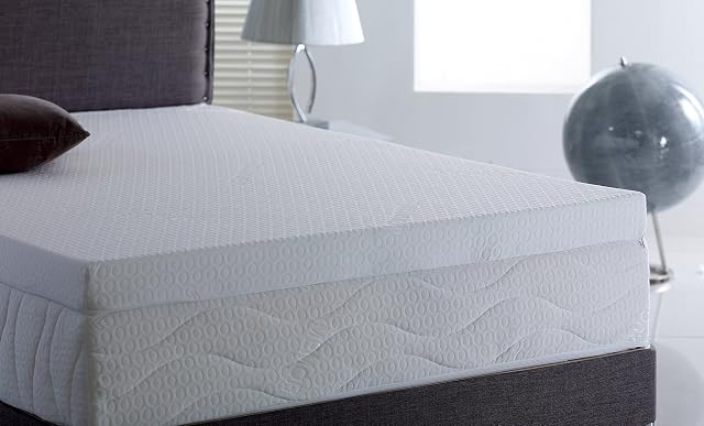 Memory Foam Mattress Topper with Cover, 3 inch (Double (135 x 190 cm))