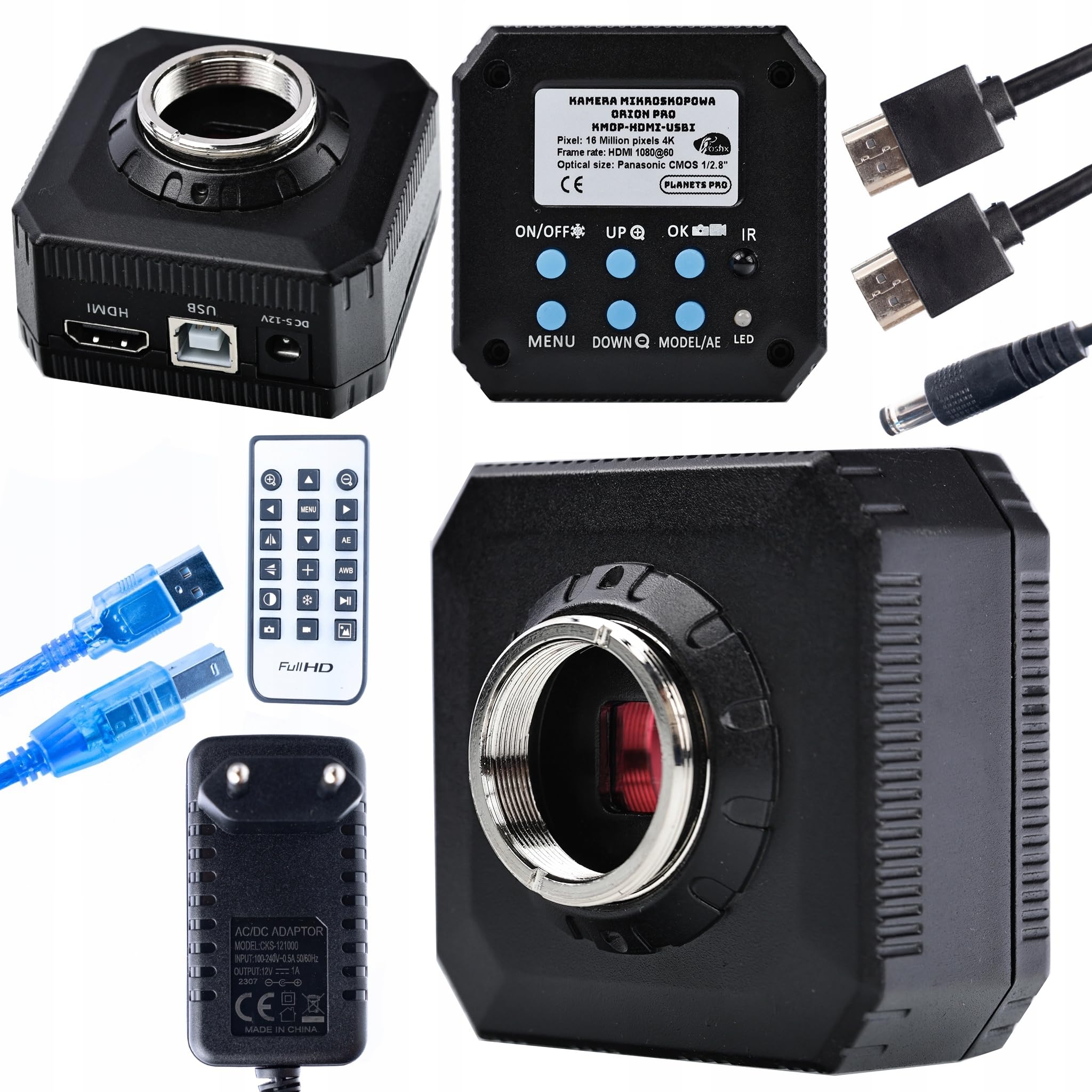 Rosfix Zestaw Earth Pro MCEP-0.5X – mikroskop cyfrowy z kamerą HDMI/USB 16 MP i antystatyczną matą silikonową 480 × 320 mm | zoom 7-45 × | mocowanie C | mikroskopia laboratoryjna i przemysłowa