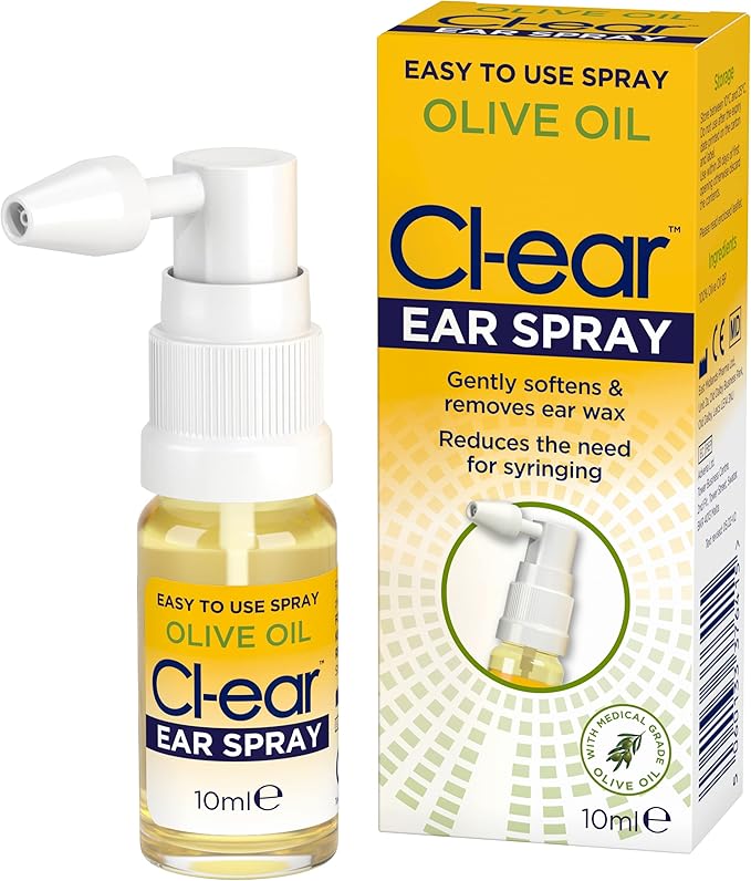Clear Olive Oil Ear Spray. Ear Wax Removal. Easy to Use Spray. A