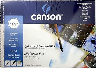 Canson Fineface Çok Amaçli Resim Bloklari 200Gr 25X35 15Yp Spiralli Resim Defteri