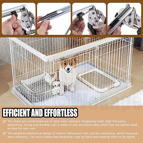 Miniatura 6 de 3000 Uds. tipo M clavos de acero galvanizado M Clips, abrazadera de jaula Alicates de anillo de cerdo grapas para instalación de tapicería fijación