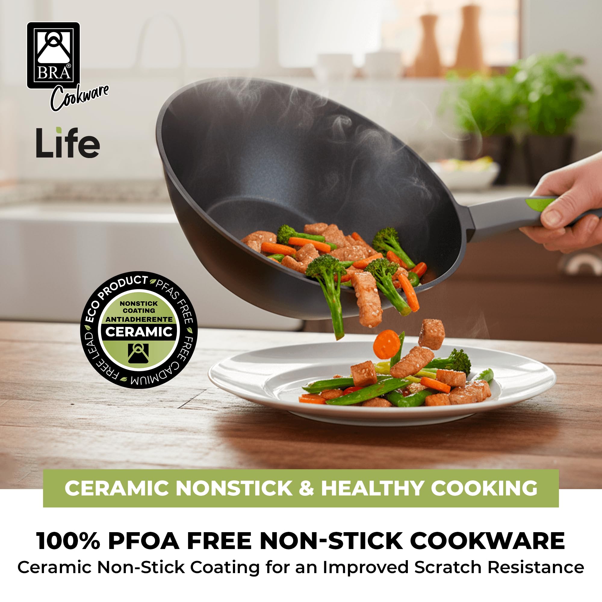 BRA Wok Aluminio Fundido Life ø 28 Cm