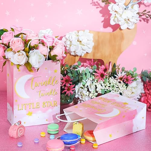 Miniatura 2 de TaoBary 16 bolsas de regalo de estrella pequeña con 16 pañuelos parpadeantes de estrellas, luna, recuerdos de fiesta, bolsas de papel para dulces