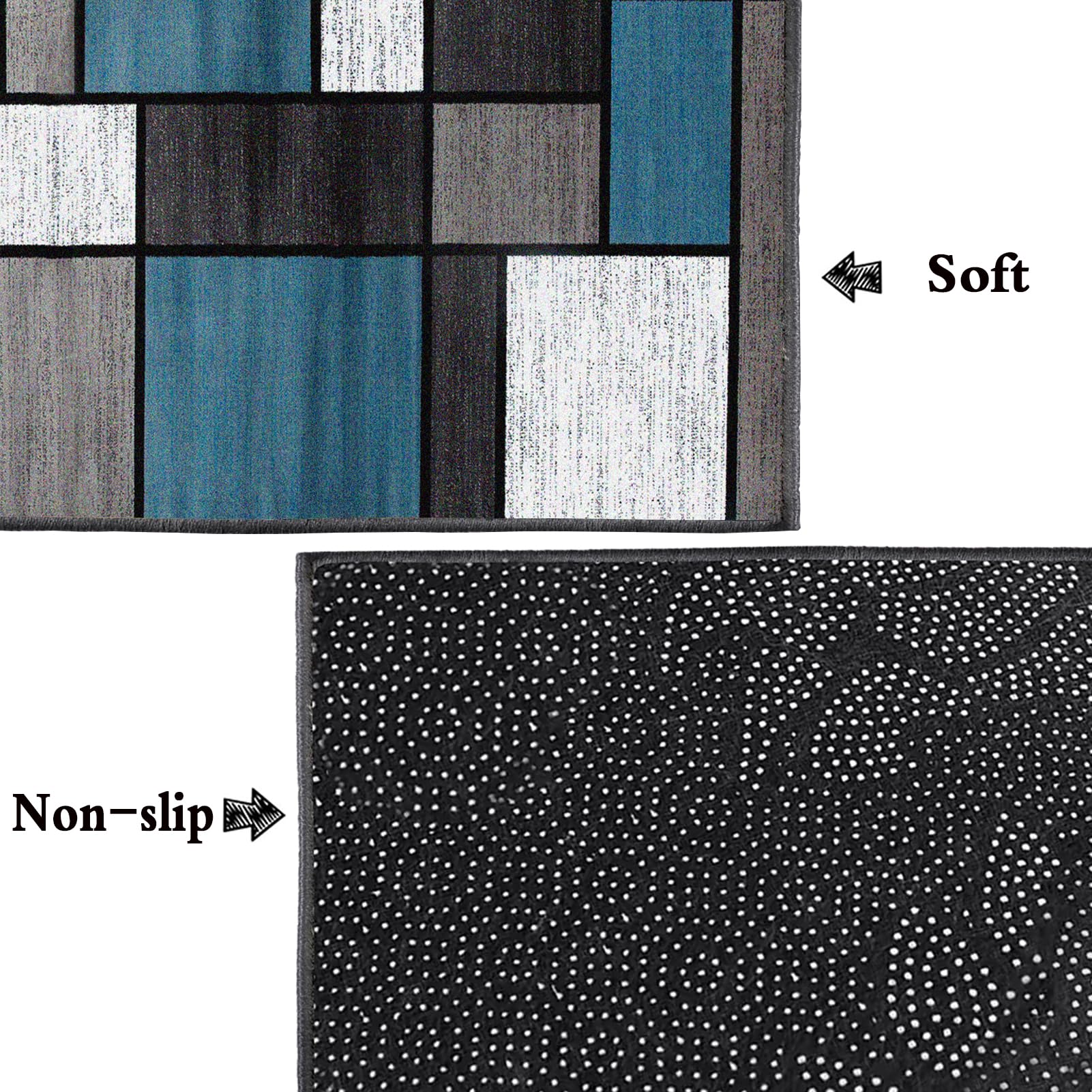 Alfombra Antideslizante para Pasillos Larga 80 x 300 cm Geometría Moderno Alfombra Corredor Alfombra Cocina Absorbente Lavable Alfombra Entrada Interior Largo para Lavandería Sala de Estar