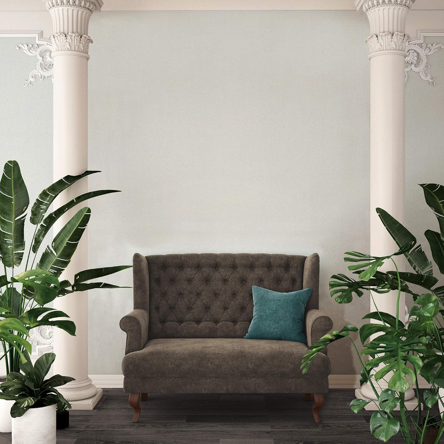Plain Wallpaper Exotic Life Non-Woven Wallpaper 10.05 m x 0.53 m Grey Made in Germany by Livingwalls 360932 36093-2