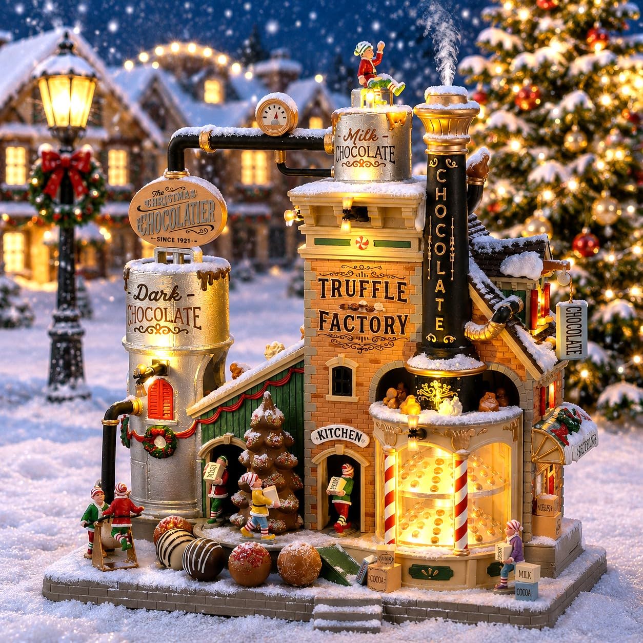 Lemax 15805-UK Santa's Wonderland Sights & Sounds: The Christmas Chocolatier Truffle Factory