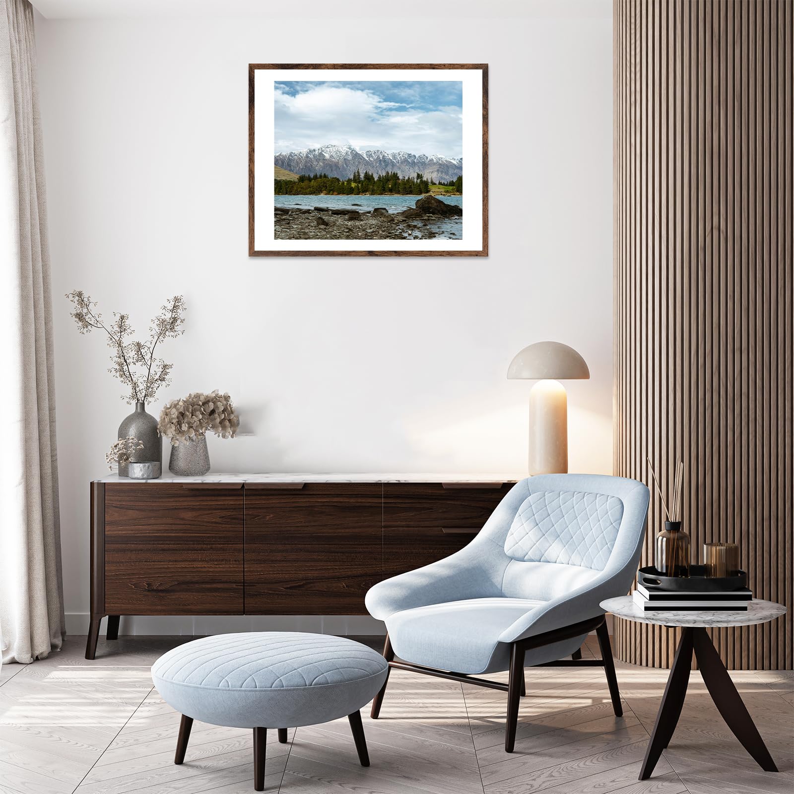 Wood 18x24 Picture Frame with 16x20 Mat Deep Brown, Display 16x20 with Mat or 18x24 Without Mat, Wood 18 by 24 Photo Frame, 18 x 24 Frame for Wall Hanging Display, Deep Brown