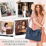 Sac Hobo pour femmes,VONXURY Fashion Ladies Purse Sac à main Faux Sac à épaule en cuir avec une longue sangle réglable