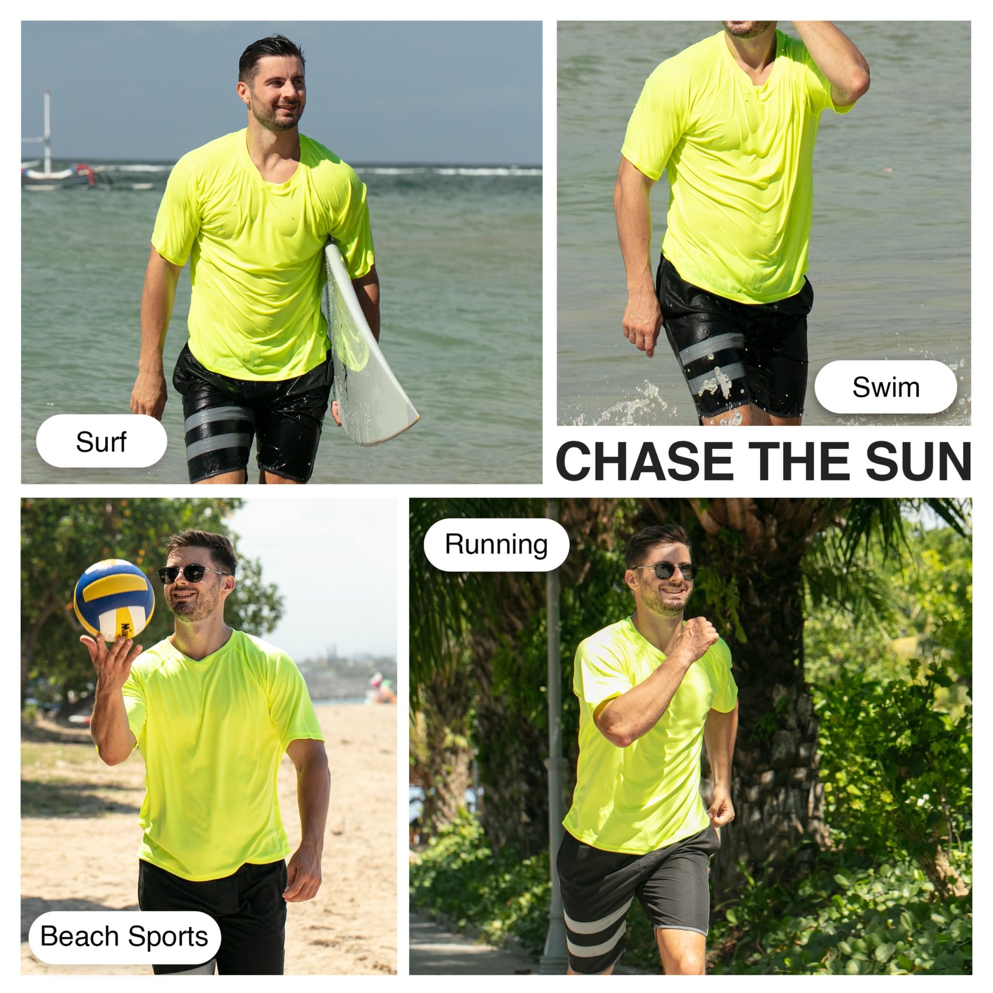 Kanu Surf Men's Solid Rashguard UPF 50+ Swim Shirt