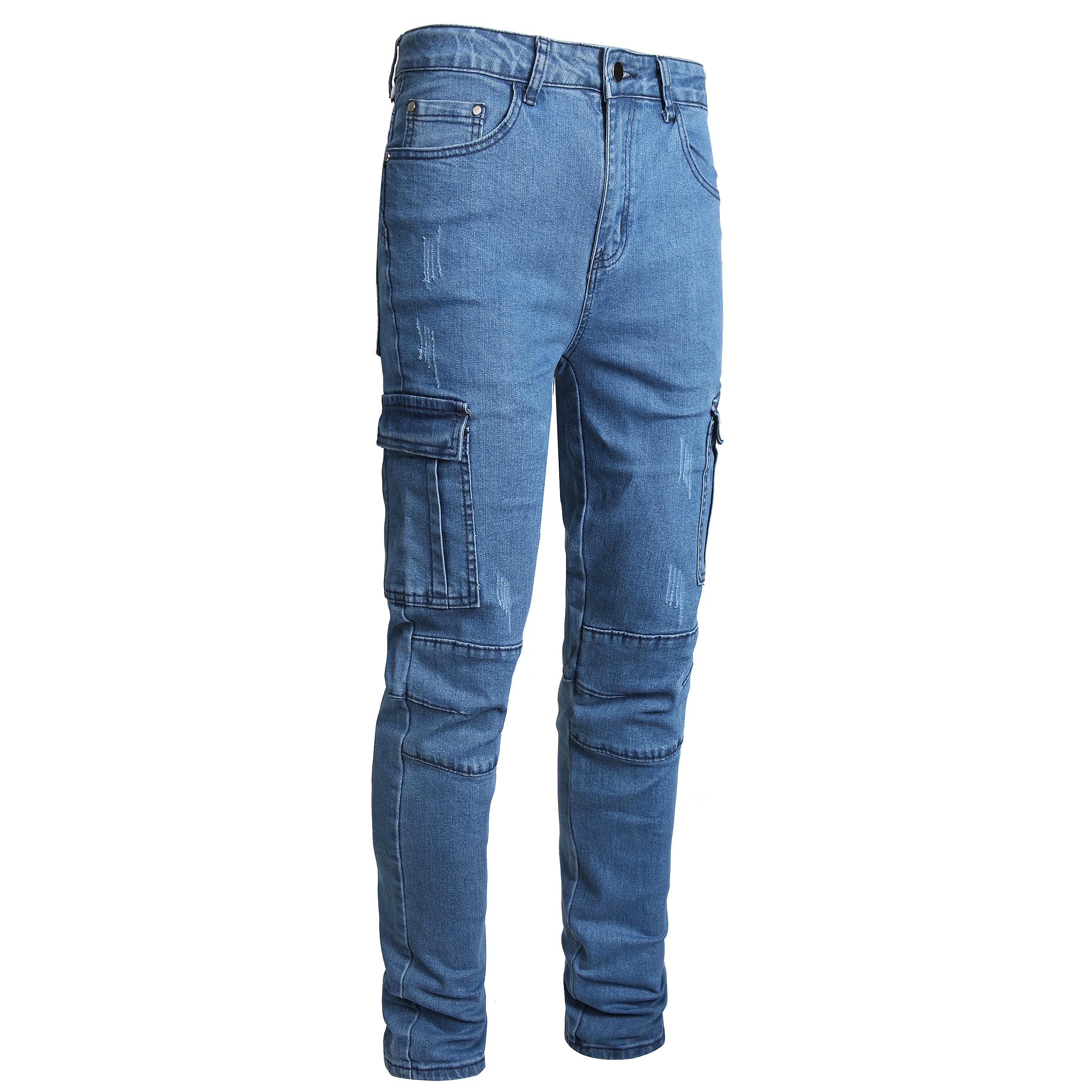 Men's Slim Fit Stretch Jeans Ripped Skinny Jeans for Men, Fashion Straight Leg Comfort Flex Waist Cargo Denim Pants