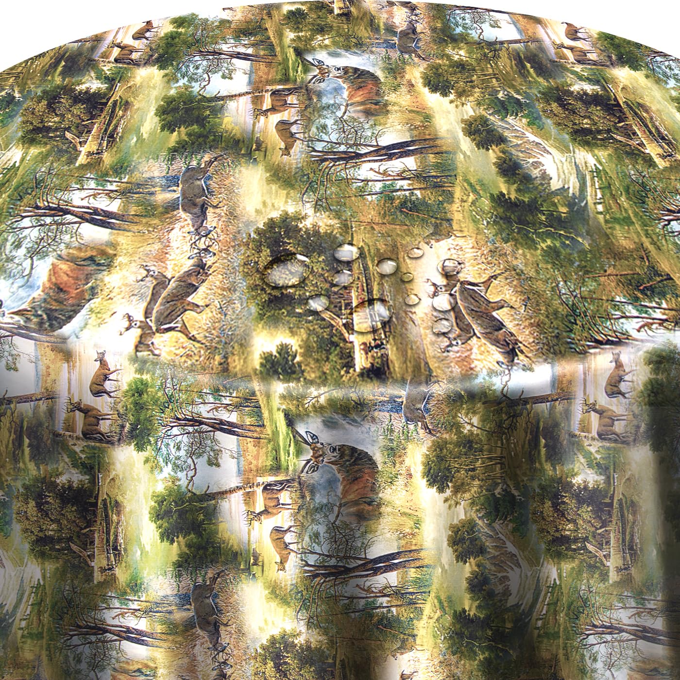 Wachstuchtischdecke Wachstuch Tischdecke Gartentischdecke Rund Oval Jagd Wild Oval 130 x 160 cm abwaschbare Wachstischdecke