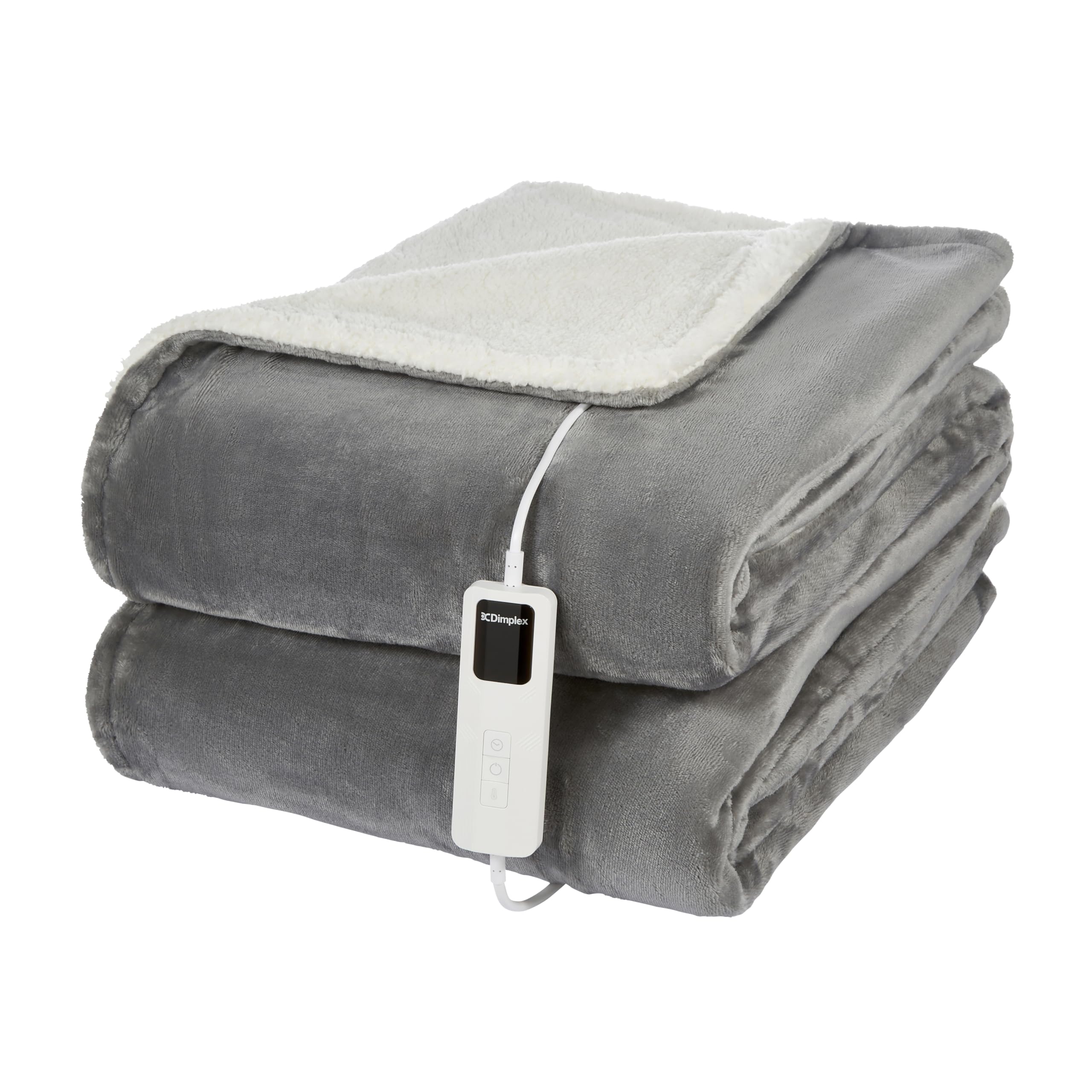 Dimplex Dxhtgw Super Cosy Sherpa Heated Throw Grey White