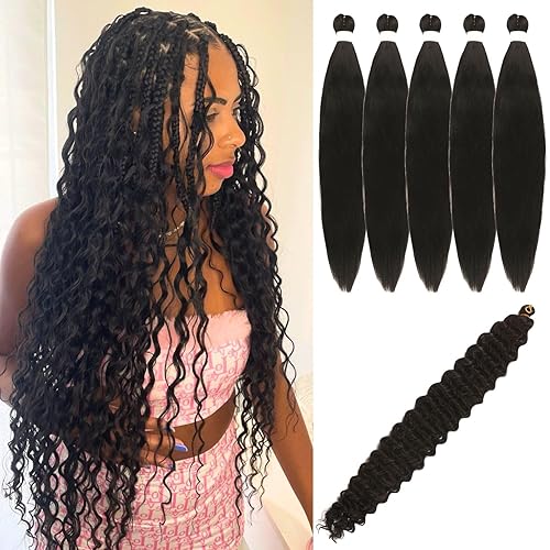 Black Braiding Hair Pre Stretched Knotless Braiding Hair for Boho