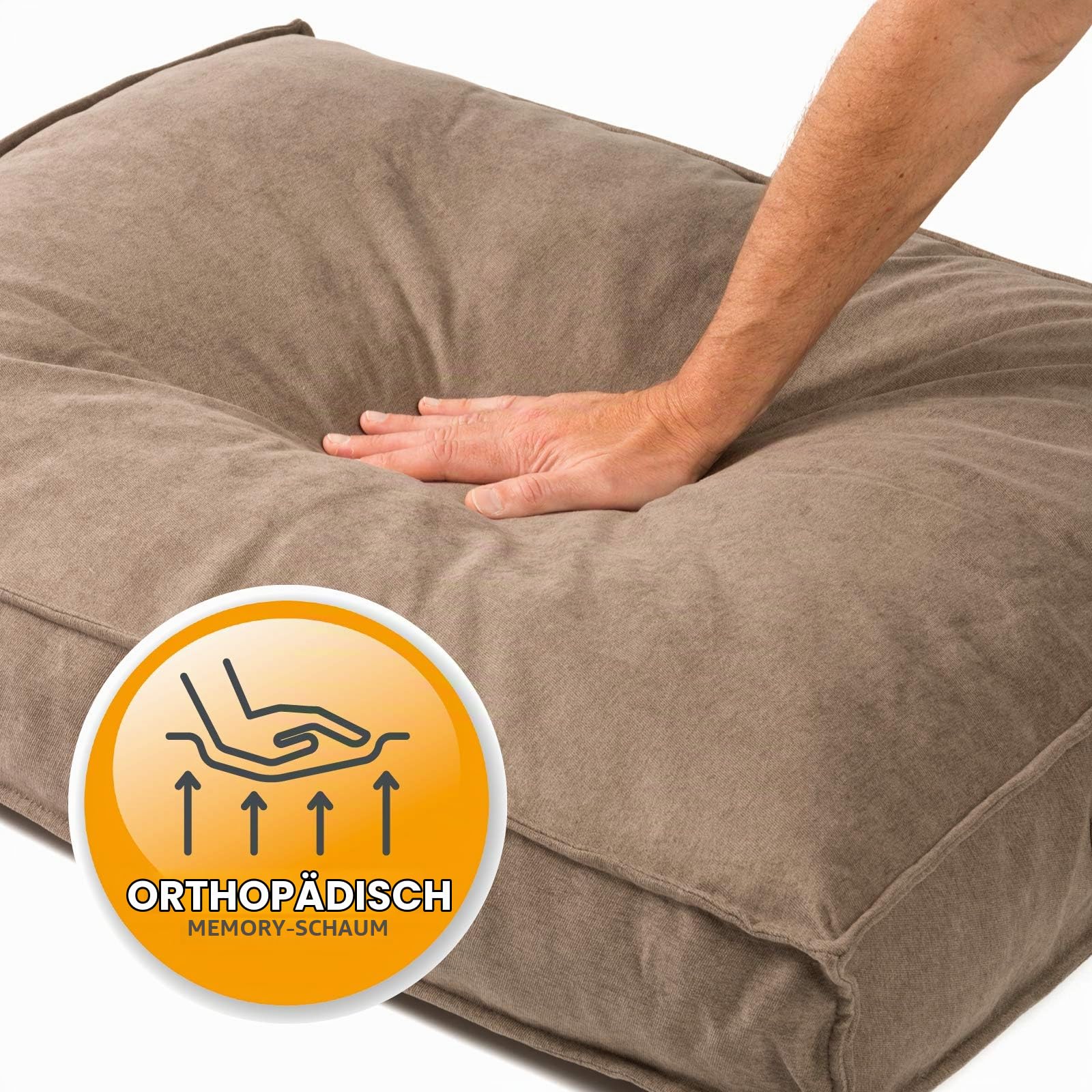 jamaxx-pets Premium Hundekissen Orthopädisch Weich Memory Foam, Waschbar, Nässeschutz Wasserabweisend - Dicke Füllung Visco Elastisch, Flauschig Samtartiger Stoff, Hundebett PDB1001