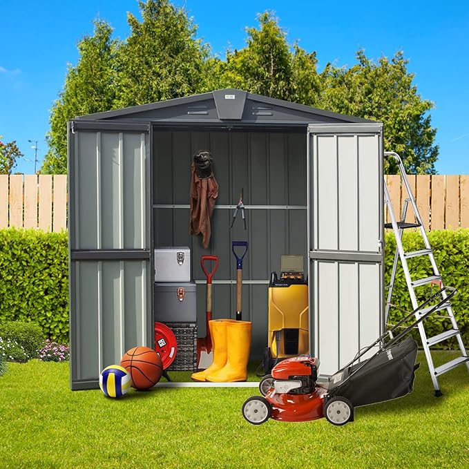 Domi Backyard Storage Shed 5.7' x 3’ with Galvanized Steel Frame