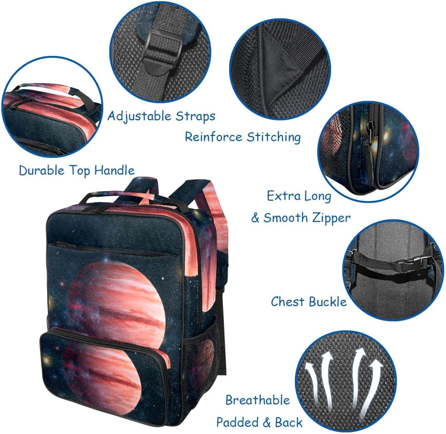 [suojapuku] キッズバックパック、トラベルバックパック、ガールズボーイズスクールバックパック、銀河宇宙惑星印刷