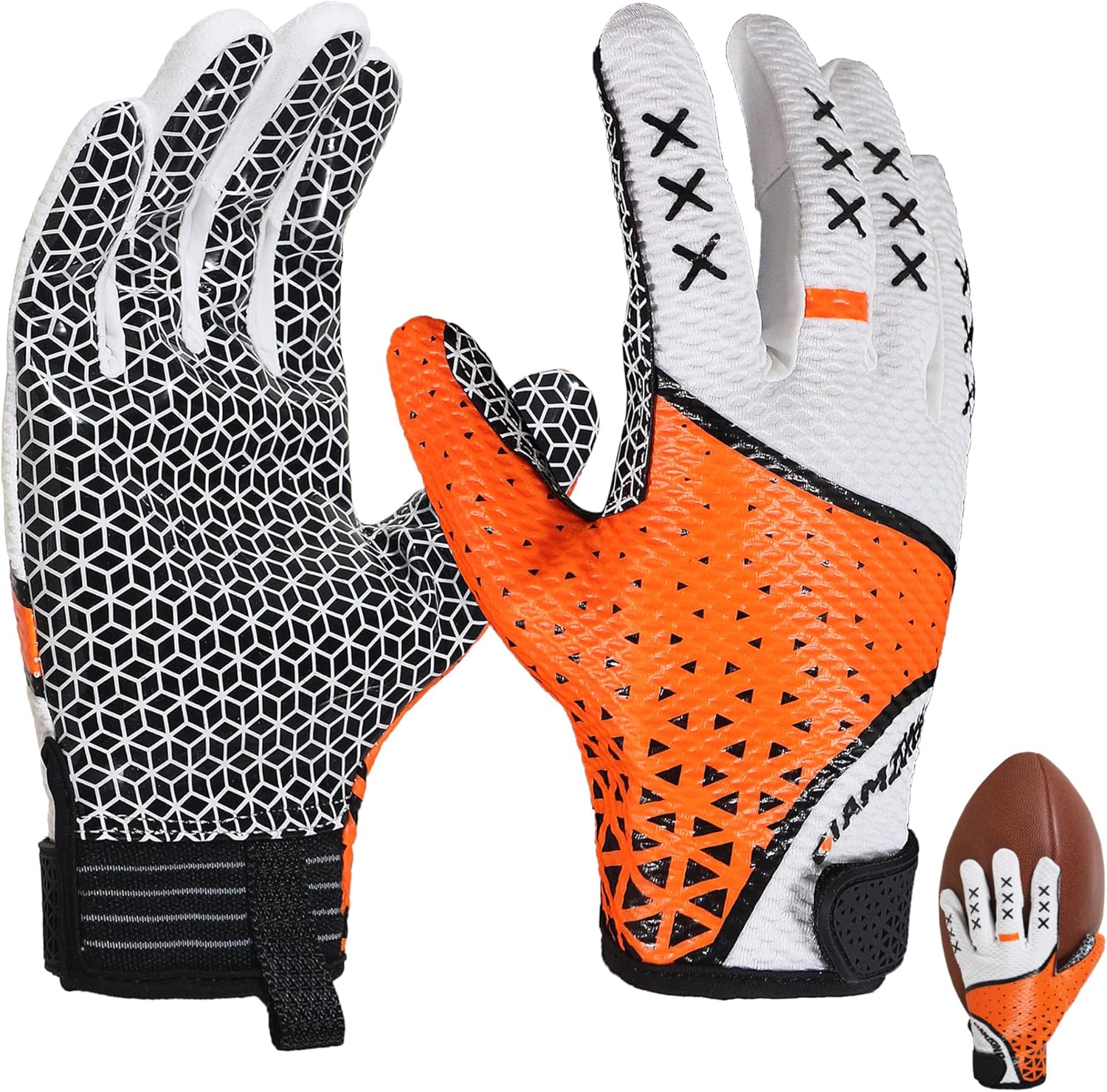 Youth Football Gloves, Kids Receiver Gloves with Sticky Grip, Flag Football Glove, Best Gift for Boys Girls Ages 8–12
