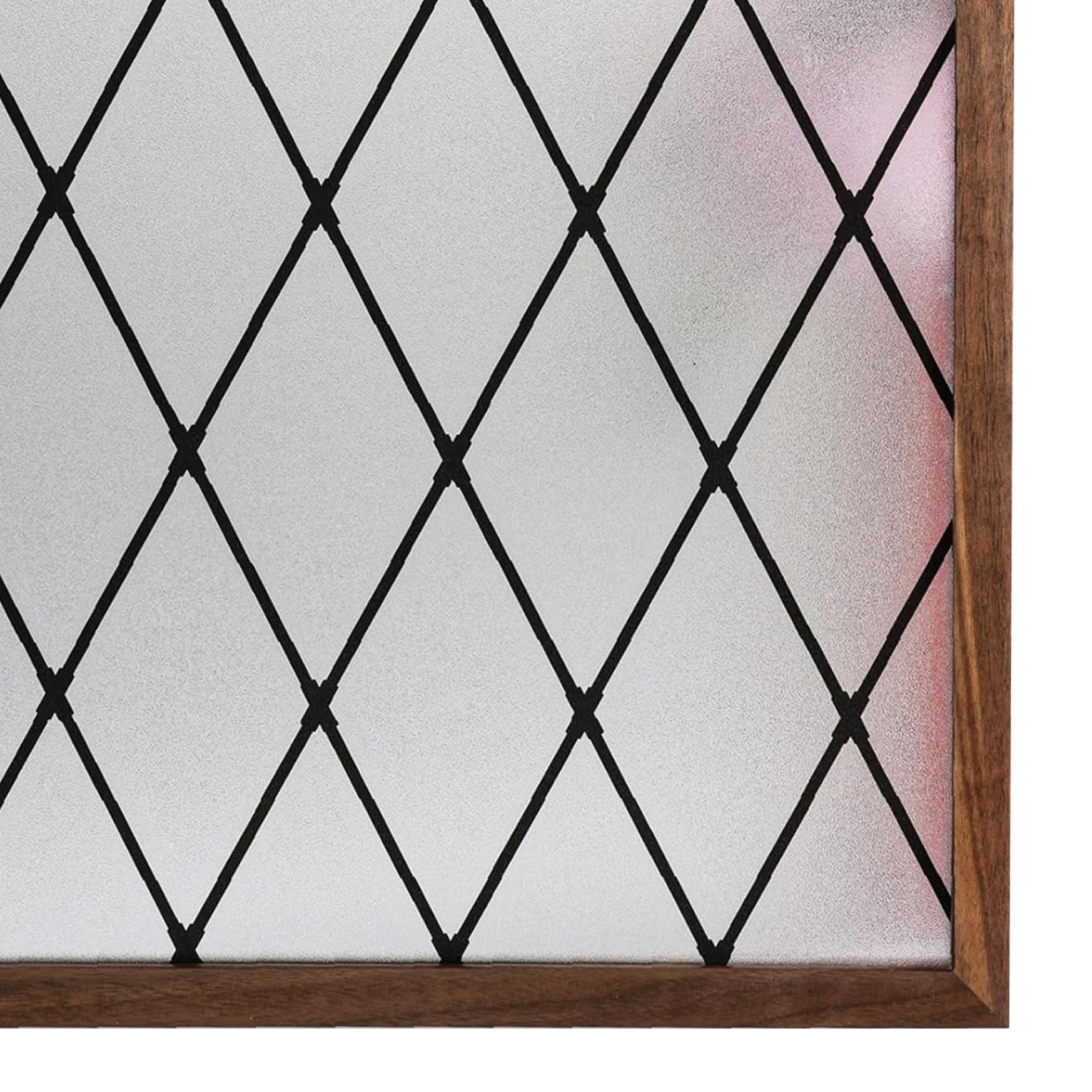Grtheenumb 60Cm*300Cm Frosted Glass Window Film, Frosted Black Lattice Window Film Static Cling Privacy Films Decorative Glass Vinyl For Windows Removable Sun Blocking Anti-Uv 60X300cm