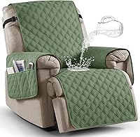 Vista 26 de Ruaozz Funda para silla reclinable 100% impermeable, antideslizante, funda de asiento para silla reclinable, lavable, con correas elásticas para Vino