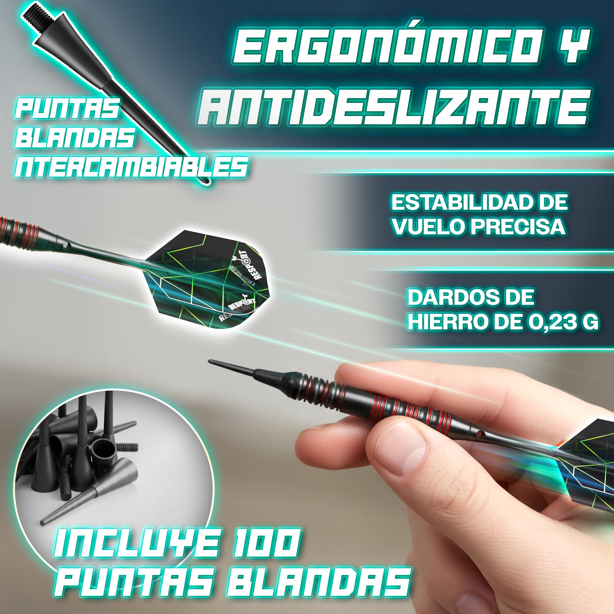 RE:SPORT Diana electrónica profesional 12 dardos 24 plumas Pro 100 puntas máquina de dardos electrónica 1-8 jugadores 427 variantes