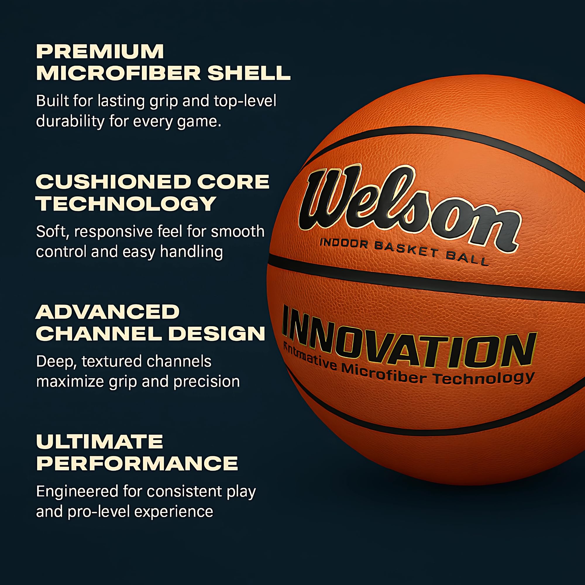 Basketball Size 7 (29.5") – Indoor Outdoor Basketball for Adults & Girls | Official Game Ball with Hush Handle Grip